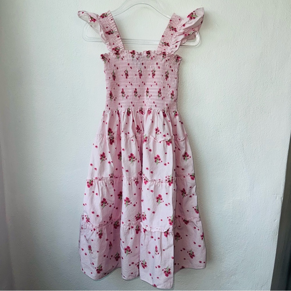 Hill House Home The Tiny Ellie Nap Dress Pink floral Kid 7/8